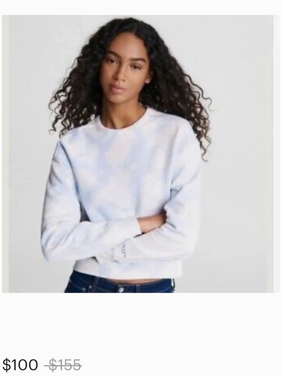 rag & bone Tops - rag & bone Women's Light Blue Tie-Dye Crewneck Sweatshirt